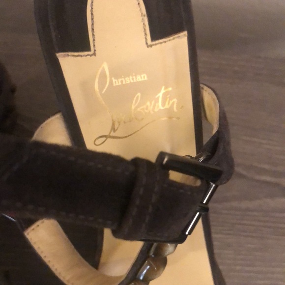 CHRISTIAN LOUBOUTIN CATACLOU 120 Veau Velours Testa/Corne 2 - Picture 7 of 10